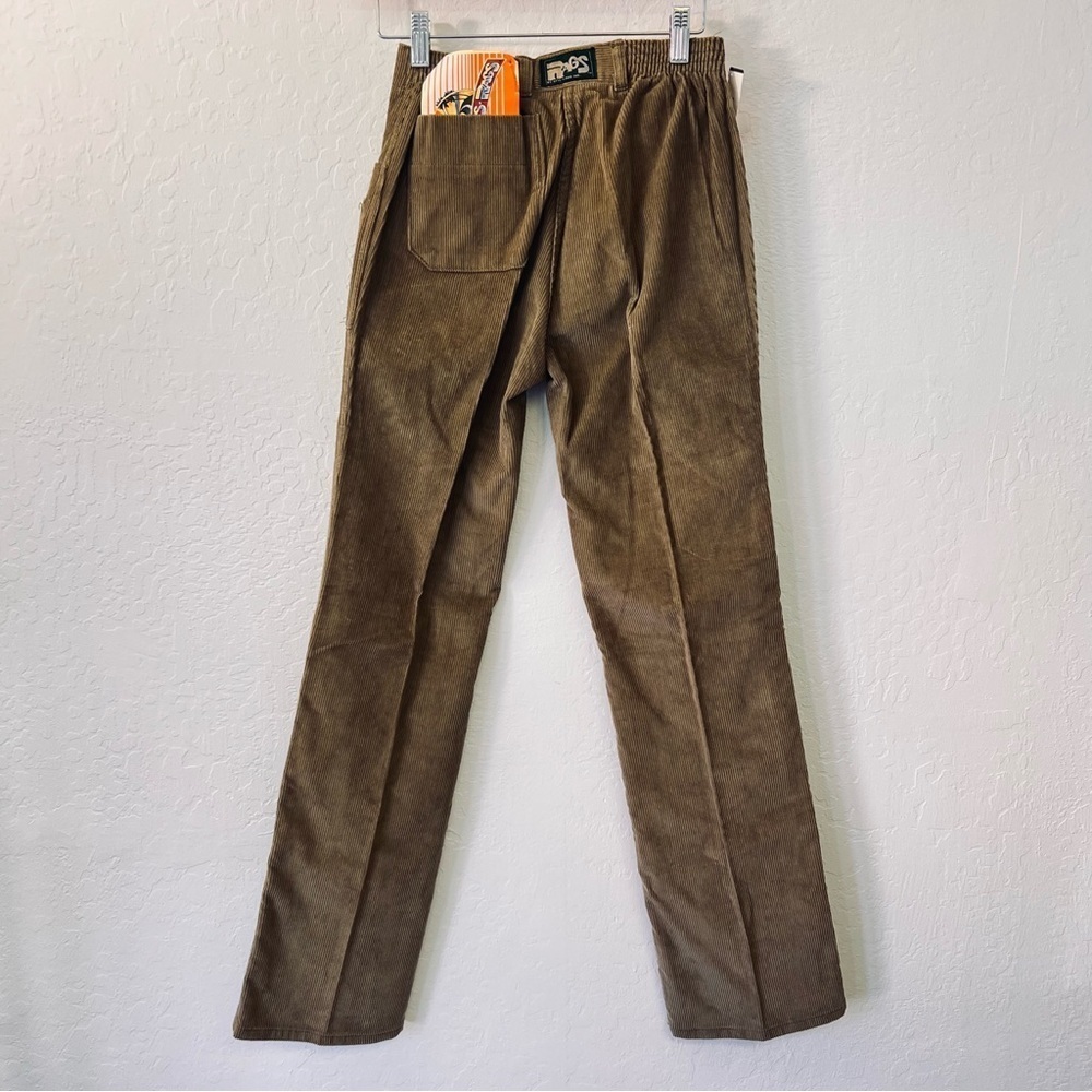 Sold Vintage RAGS New Old Stock Corduroy Pants Olive Green Elastic Waist - Picture 3 of 6